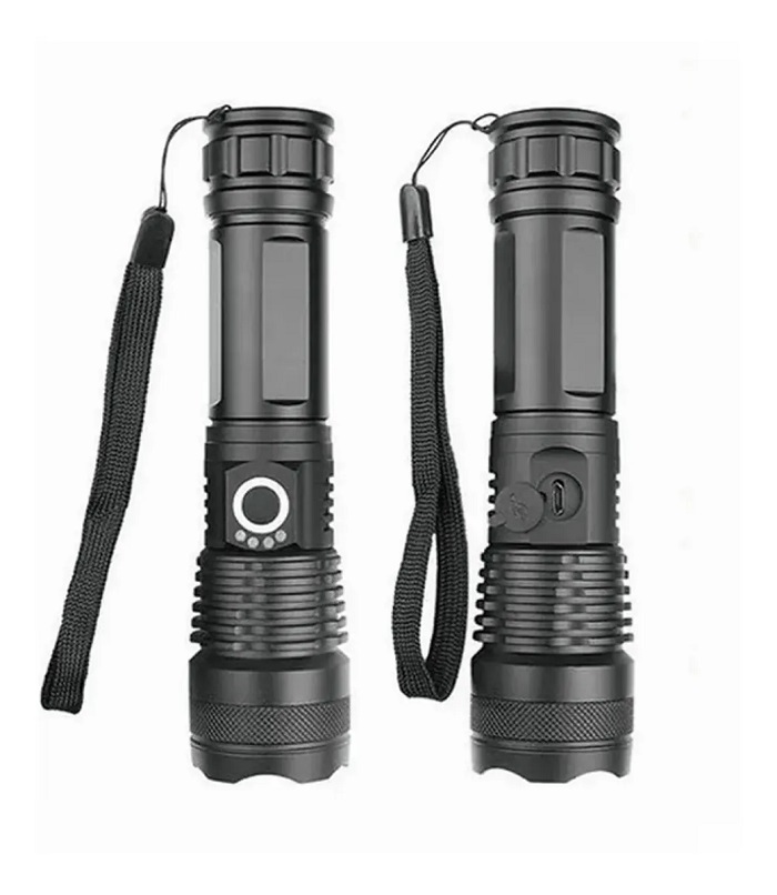 2 Linterna Táctica Led 25000 Lm Usb Recargable