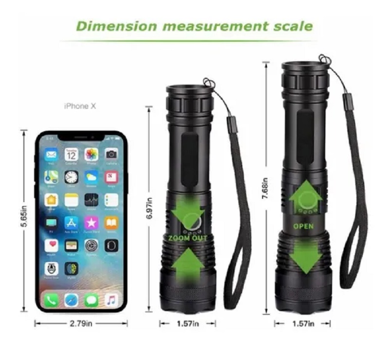 2 Linterna Táctica Led 25000 Lm Usb Recargable