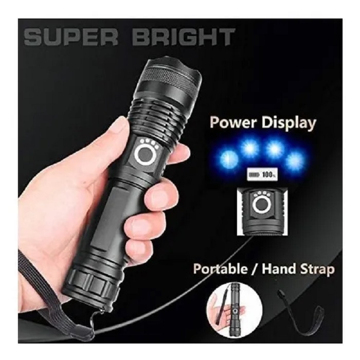 2 Linterna Táctica Led 25000 Lm Usb Recargable