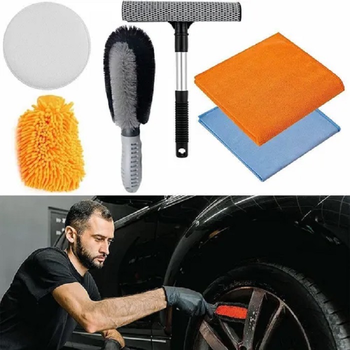 6 Pcs Kit De Limpieza Para Coche Cepillo Para Lavar Carros