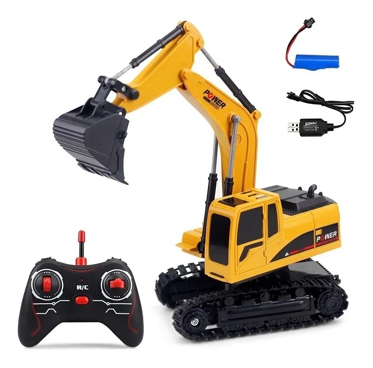 Retroexcavadora A Control Remoto De Juguete Escala 1/24