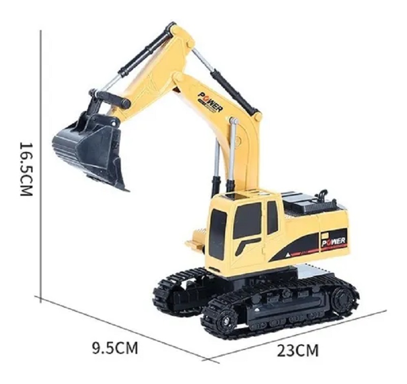 Retroexcavadora A Control Remoto De Juguete Escala 1/24