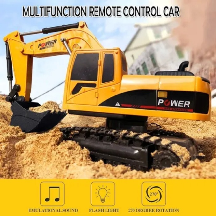 Retroexcavadora A Control Remoto De Juguete Escala 1/24