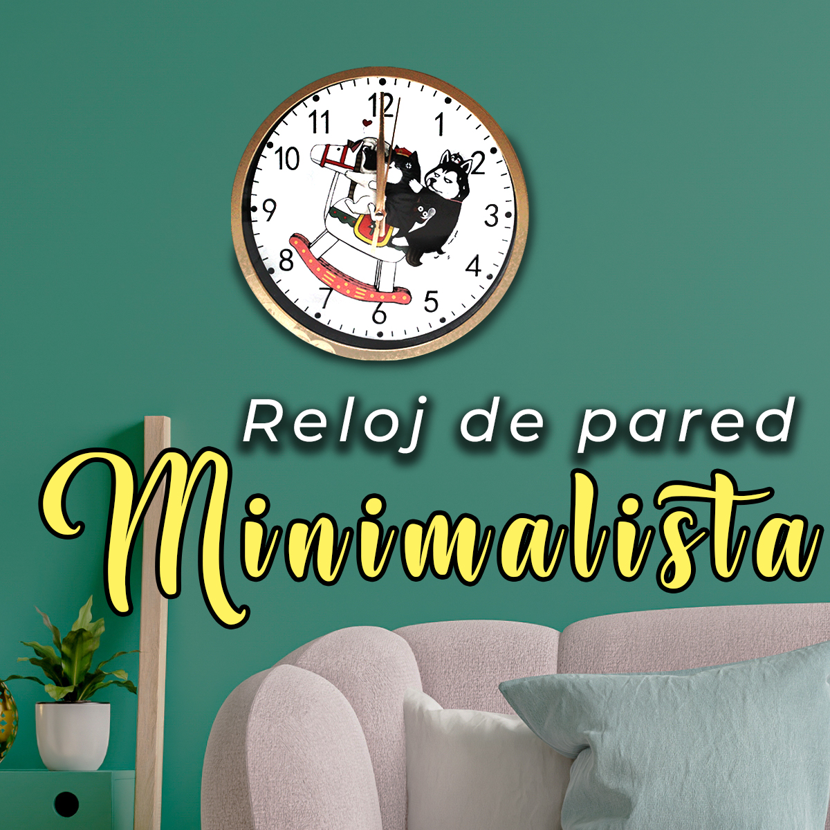 Reloj De Pared Moderno Decoracion Minimalista Silencioso Con Diseño De Animales