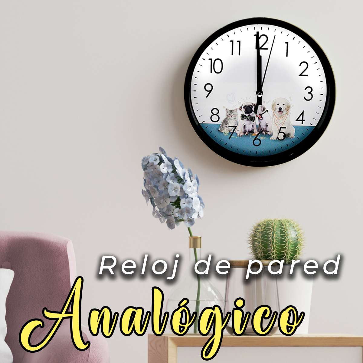 Reloj De Pared Moderno Decoracion Minimalista Silencioso Con Diseño De Animales