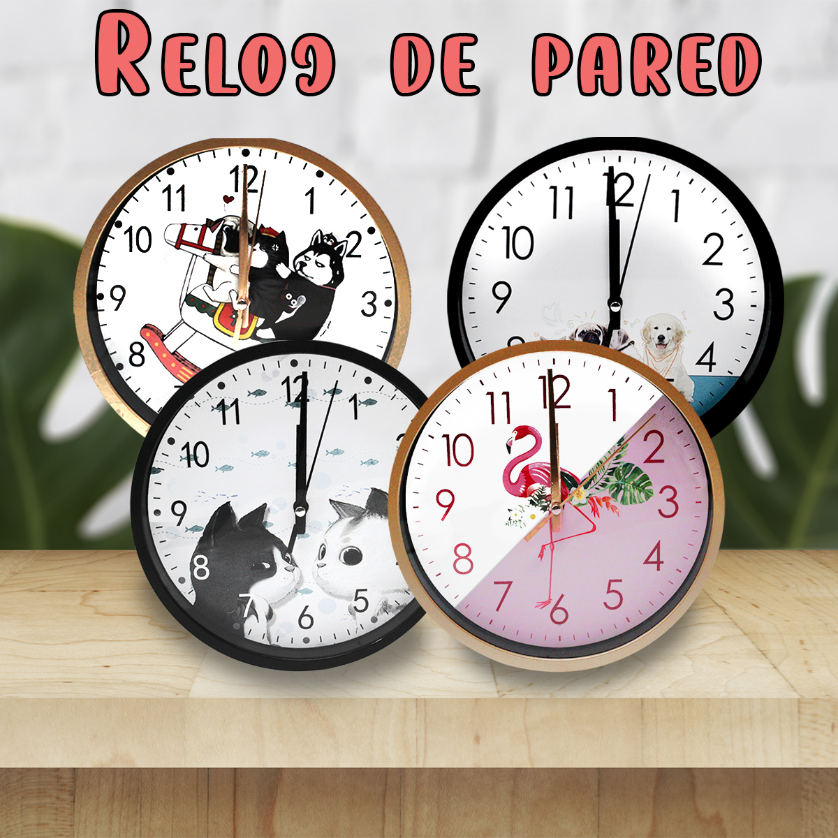 Reloj De Pared Moderno Decoracion Minimalista Silencioso Con Diseño De Animales
