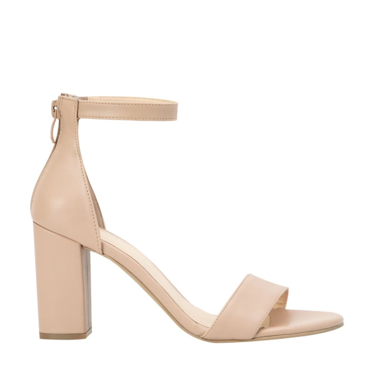 Sandalias de vestir Yaeli color nude, con tacón medio y talón con pulsera, mod. 1040276