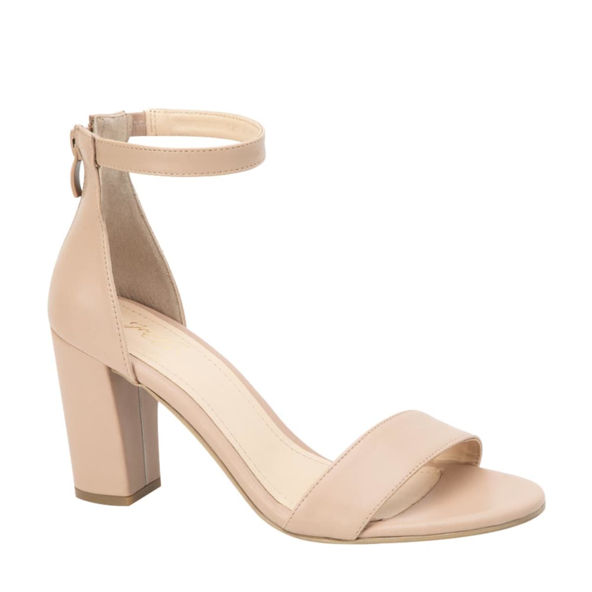 Sandalias de vestir Yaeli color nude, con tacón medio y talón con pulsera, mod. 1040276