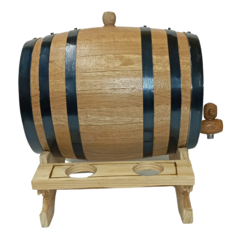 Barrica para Tequila personalizado de madera con base copera cap. 3L  Agagave