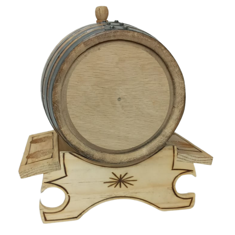 Barrica para Tequila personalizado de madera con base copera cap. 3L  Agagave