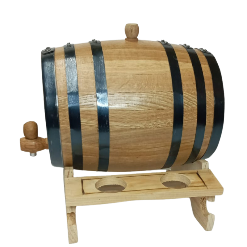 Barrica para Tequila personalizado de madera con base copera cap. 3L  Agagave