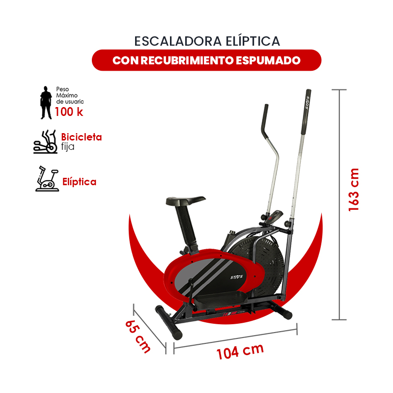 Escaladora Elíptica/ Bicicleta Fija/ Diseño Trainer Ss
