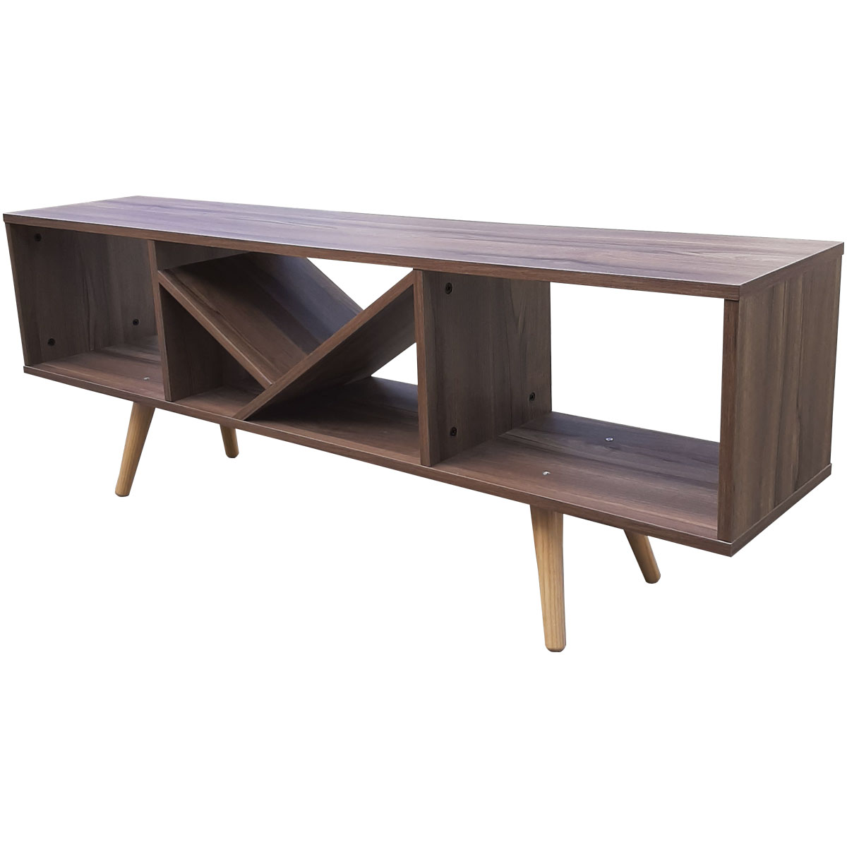 Rack Centro De Entretenimiento Smart Hogare, Para Tv 55 Practico y Minimalista Parota