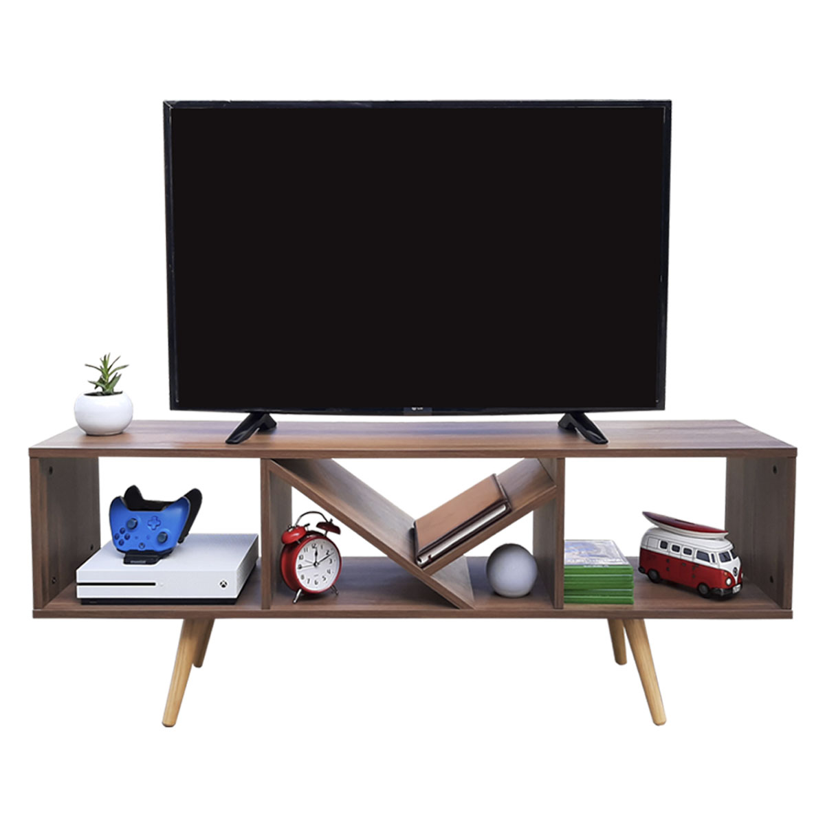 Rack Centro De Entretenimiento Smart Hogare, Para Tv 55 Practico y Minimalista Parota