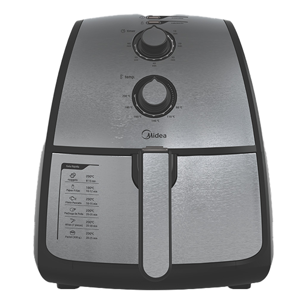 Freidora de Aire Electrica Midea 4L Acero Inoxidable Baking Fryer