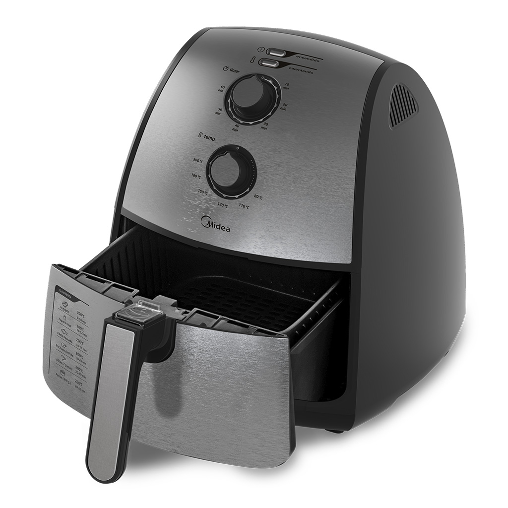 Freidora de Aire Electrica Midea 4L Acero Inoxidable Baking Fryer