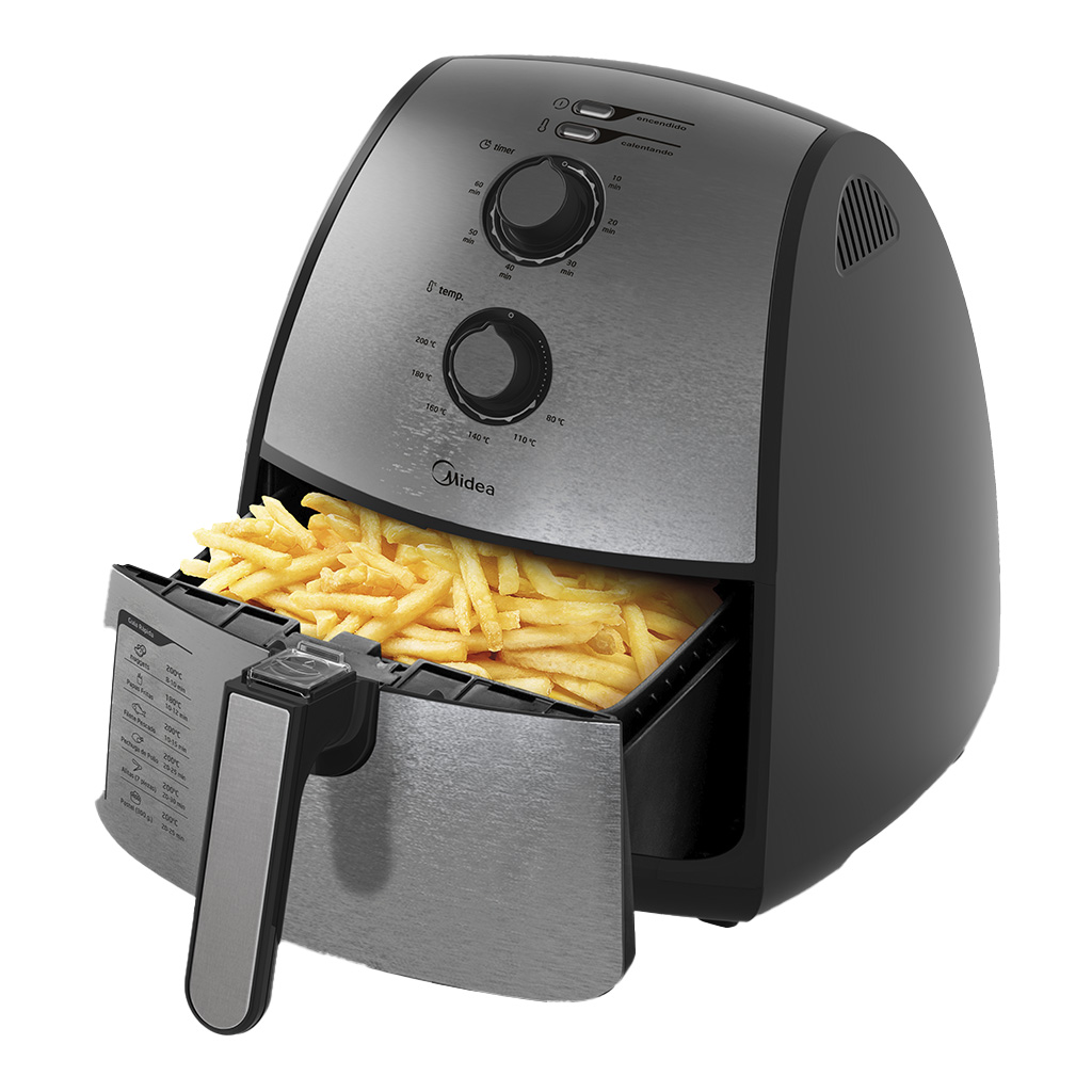 Freidora de Aire Electrica Midea 4L Acero Inoxidable Baking Fryer