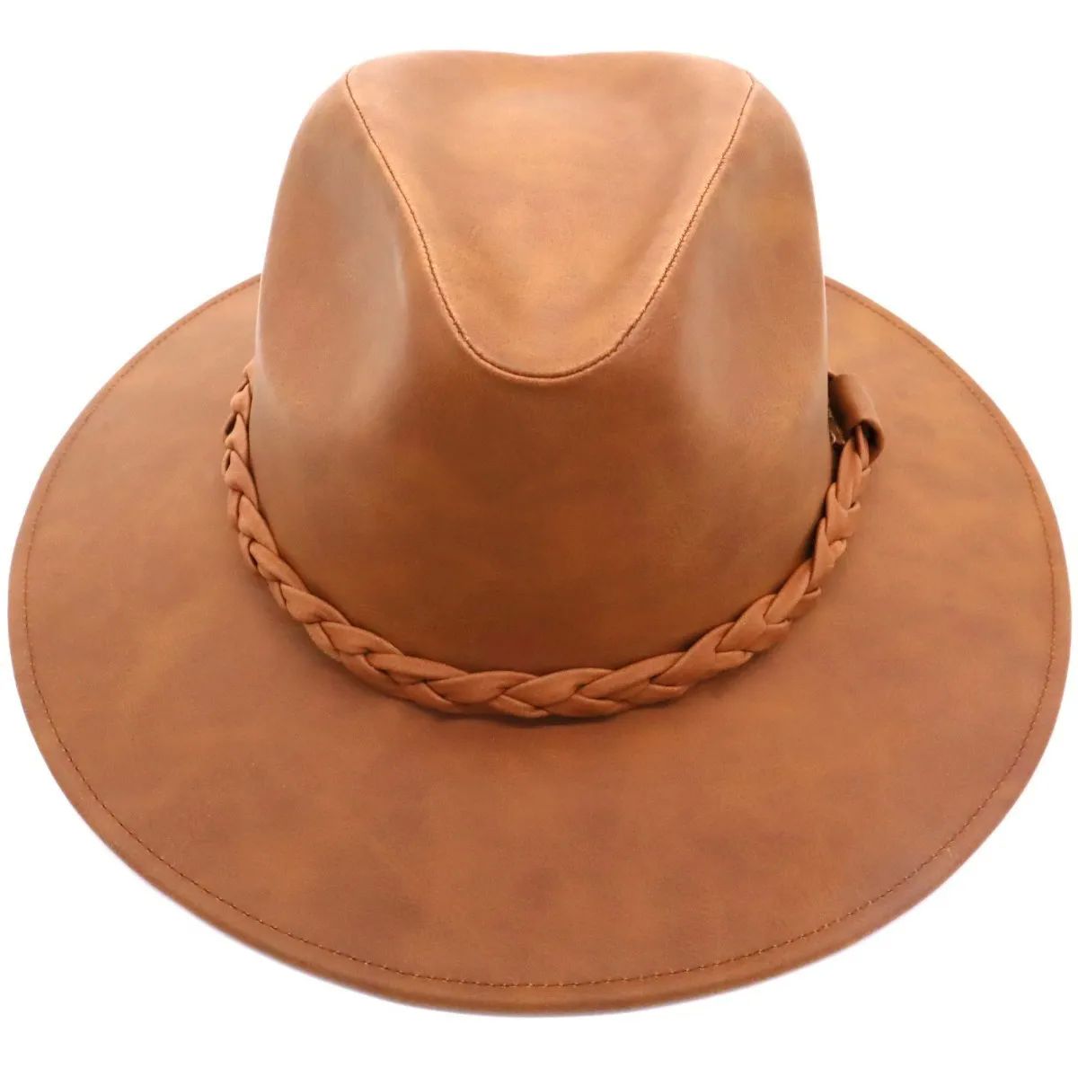 Sombrero Unisex Indiana Tipo Piel Retro Vintage Elegante 100% Mexicano Tabaco