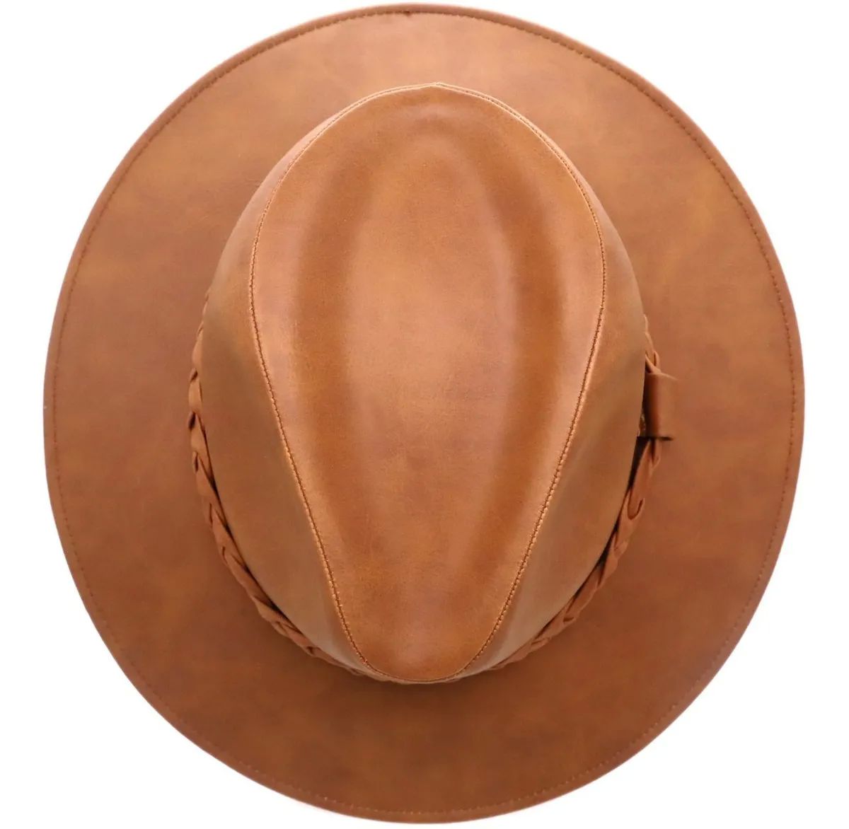 Sombrero Unisex Indiana Tipo Piel Retro Vintage Elegante 100% Mexicano Tabaco