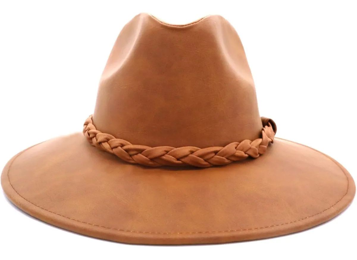 Sombrero Unisex Indiana Tipo Piel Retro Vintage Elegante 100% Mexicano Tabaco