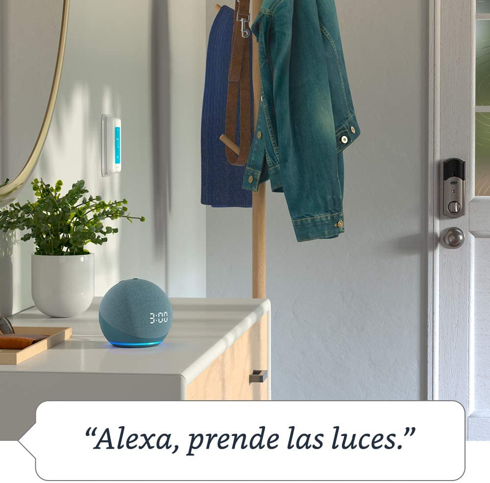 Echo Dot 4th Gen Bocina Inteligente con reloj y Alexa Blanco