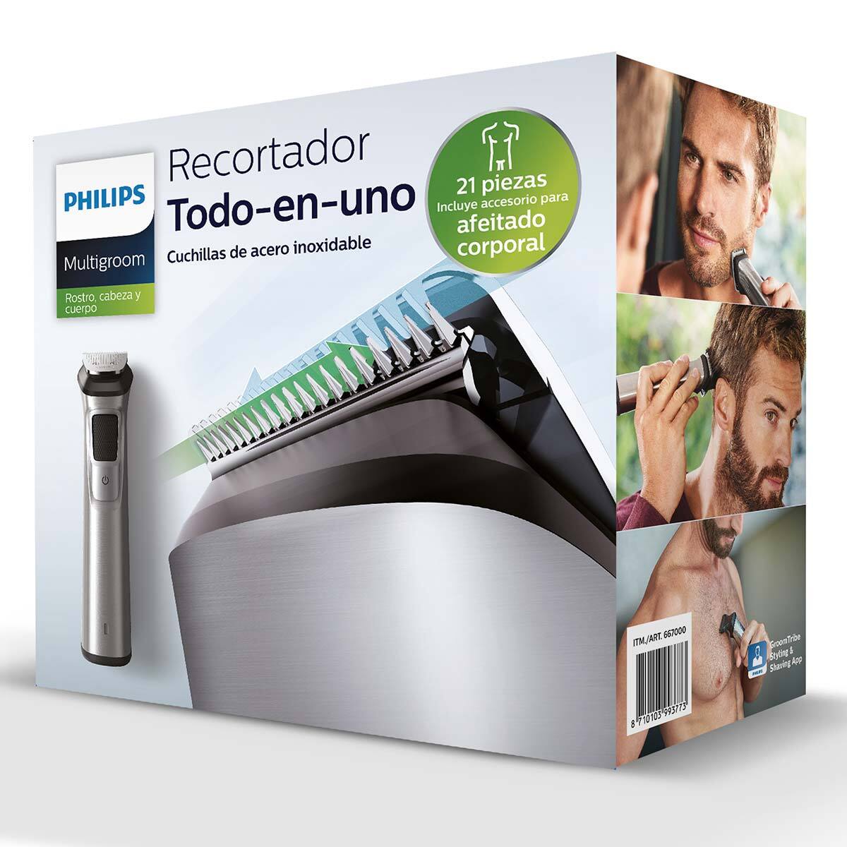 Philips Multigroom, Recortador todo en uno, 21 piezas
