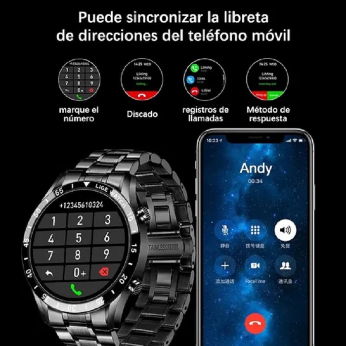 Reloj Inteligente Deportivo Impermeable Para Hombre Rel Lige Negro
