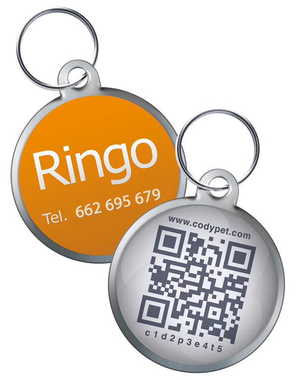 Placa de Identificación para Mascotas Codypet con código QR