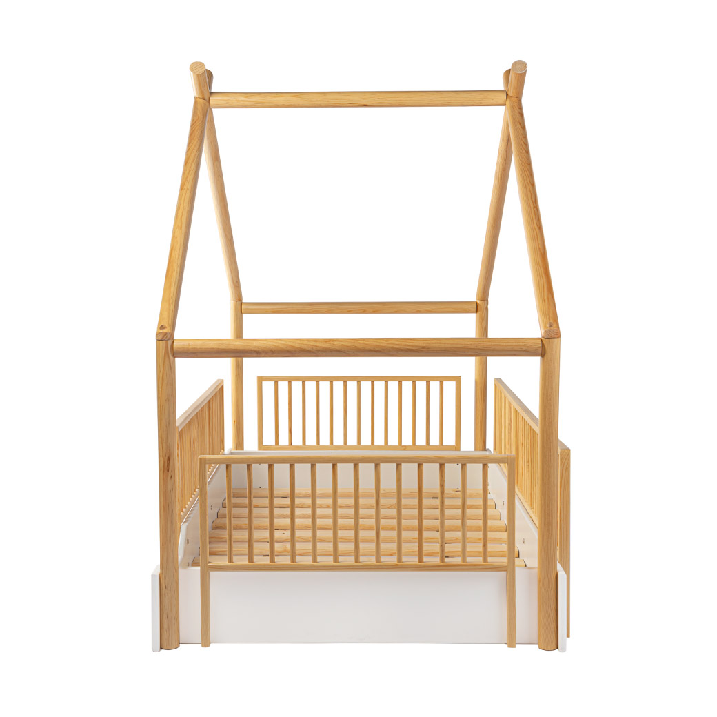  Cama Chalet Montessori Individual con barandales removibles DUDUK