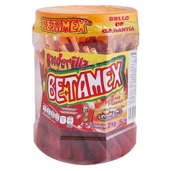 Dulce banderilla tamarindo Betamex Bote de 50 piezas