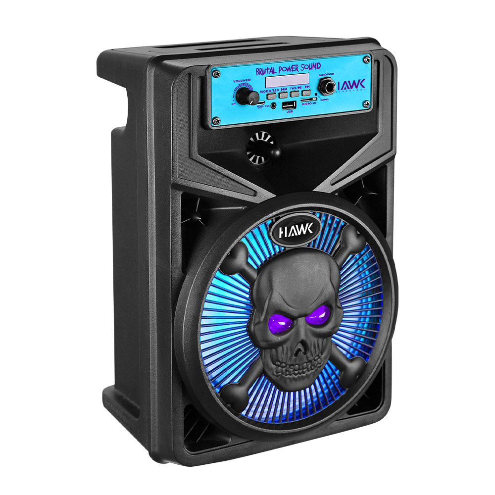 Bocina Bafle 8 Pulgadas Skull Bluetooth Recargable Hawk