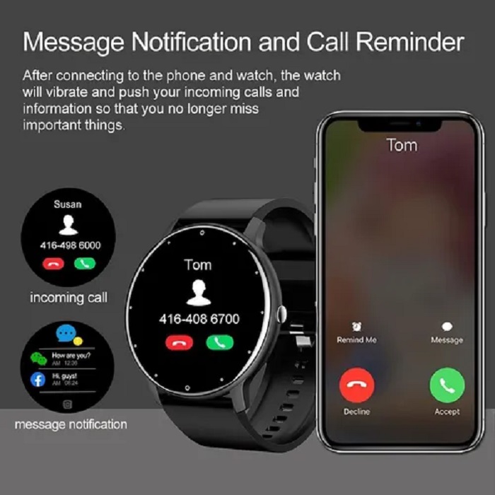 Reloj Inteligente Deportivo Impermeable Para Hombre Negro