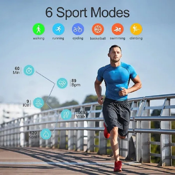 Reloj Inteligente Deportivo Impermeable Para Hombre Negro