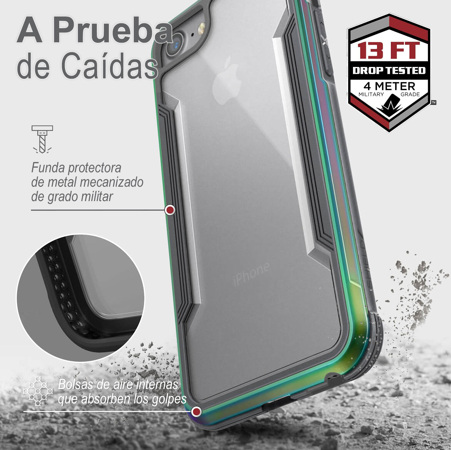 Raptic Shield Iridescent Funda Uso Rudo Para iPhone 7 | 8 | SE 2020/22
