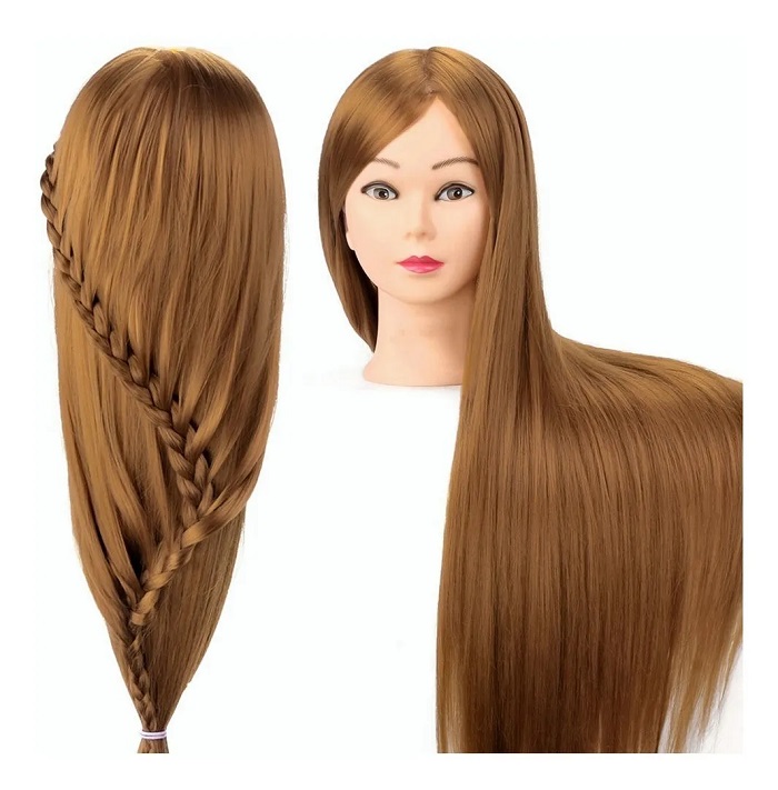 Cabeza Maniquí De Entrenamiento De Peluquería 24 Pulgadas