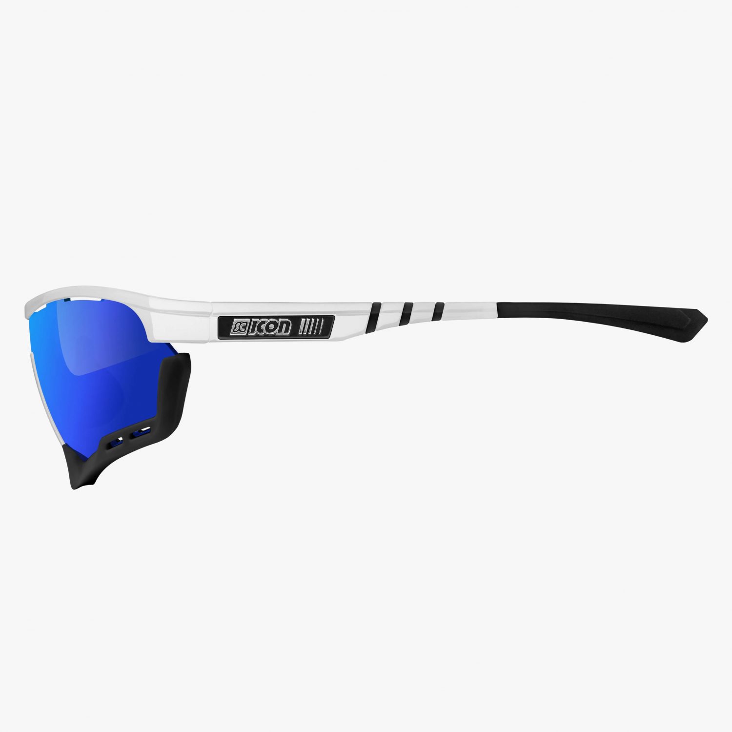 Lentes Scicon Aerotech Xl Gafa Deportiva Ciclismo Blanco / Lente Azul Unitalla Varilla Blanca