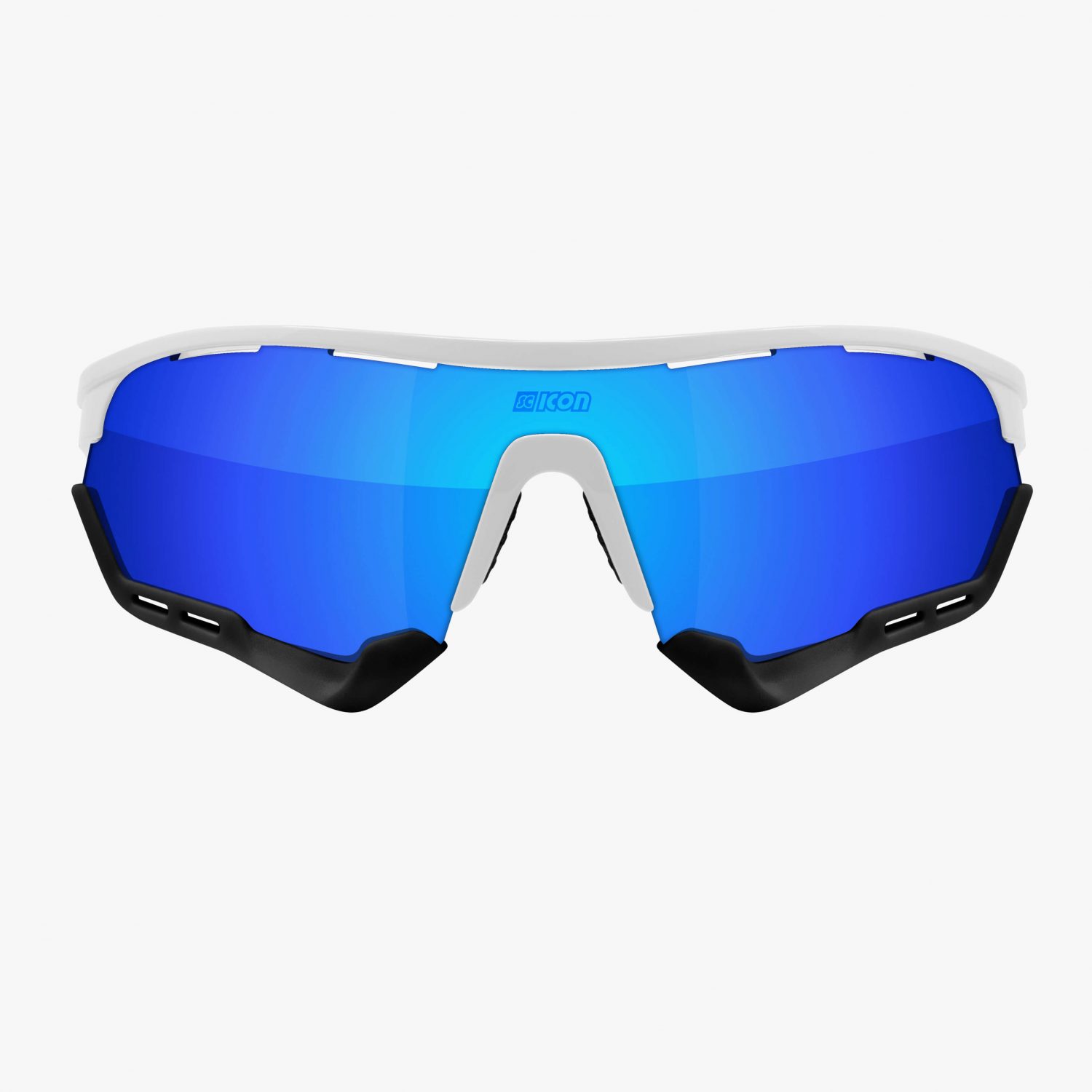 Lentes Scicon Aerotech Xl Gafa Deportiva Ciclismo Blanco / Lente Azul Unitalla Varilla Blanca