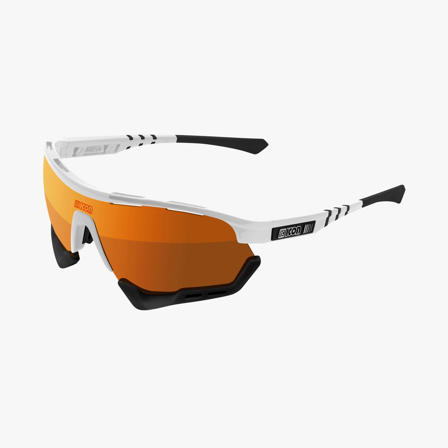 Lentes Scicon Aerotech Xl Gafa Deportiva Ciclismo Blanco / Lente Bronce Unitalla Varilla Blanca