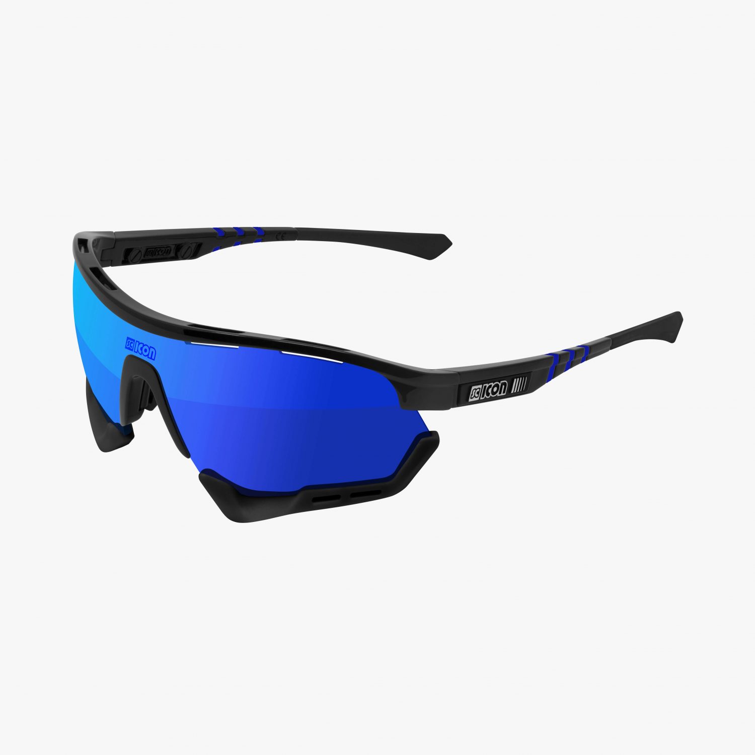 Lentes Scicon Aerotech Xl Gafa Deportiva Ciclismo Negro / Lente Azul Unitalla Varilla Negra