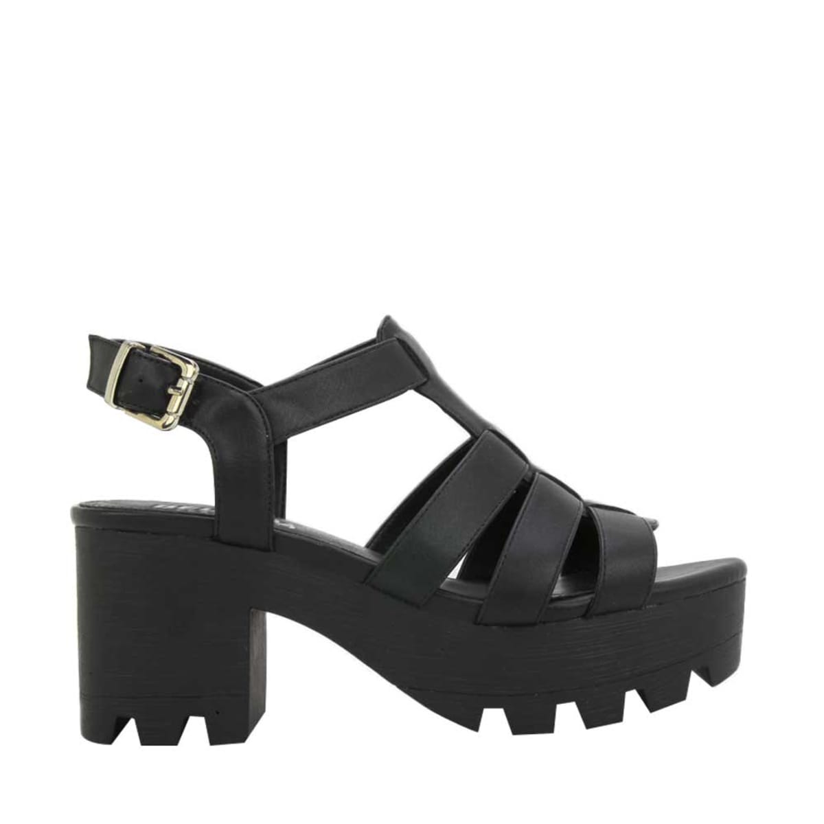 Sandalia casual Belinda Peregrin, color negro, con plataforma y tacón medio, mod. 1006027