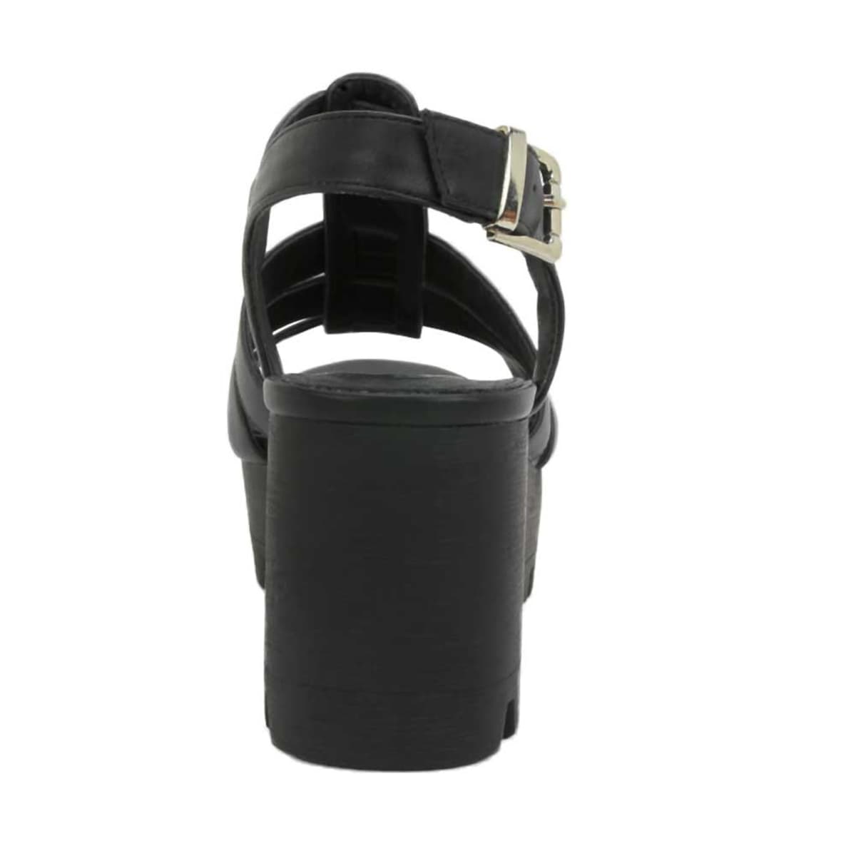 Sandalia casual Belinda Peregrin, color negro, con plataforma y tacón medio, mod. 1006027