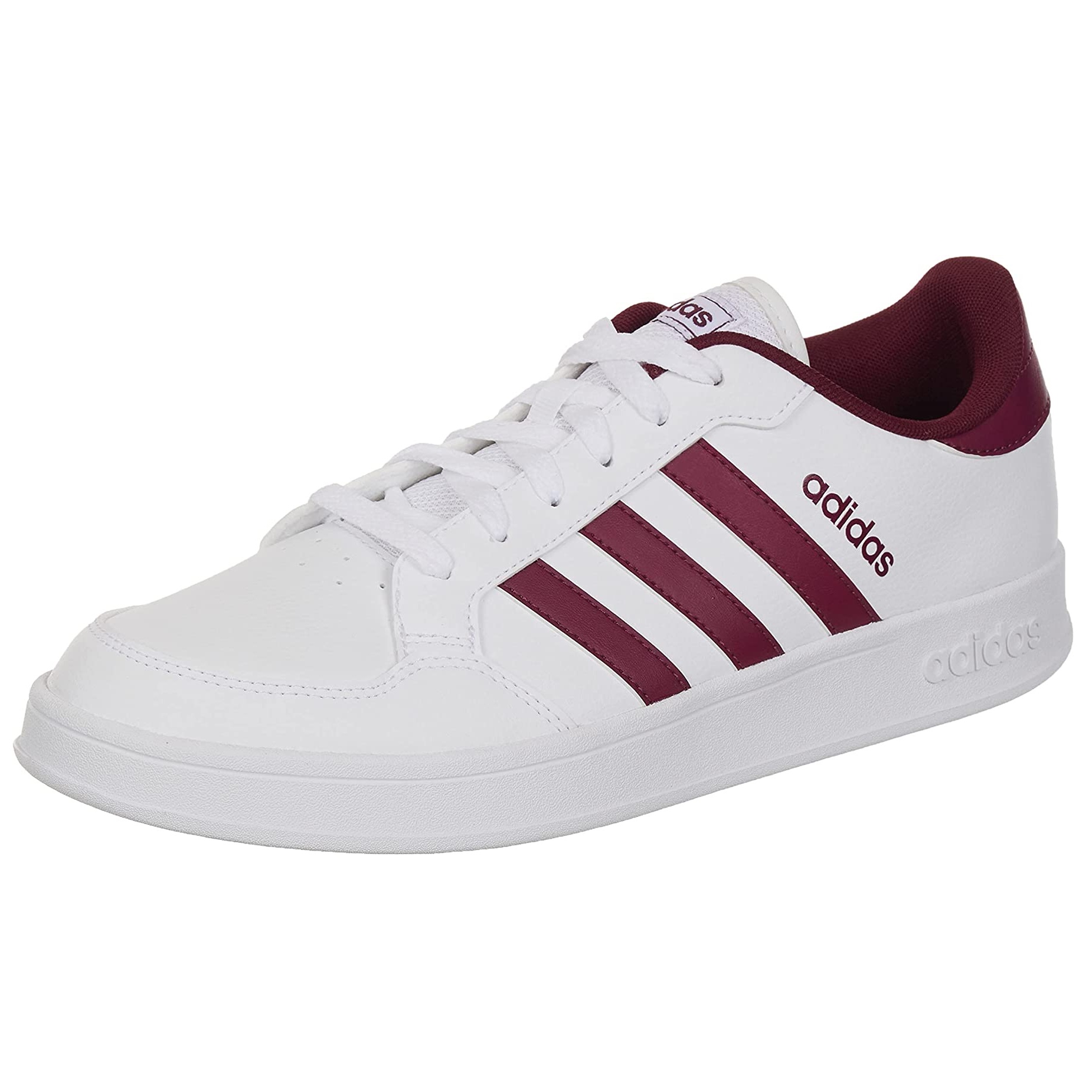 Tenis Adidas Breaknet H01960 Casual Blanco Franjas Vino Para Hombre
