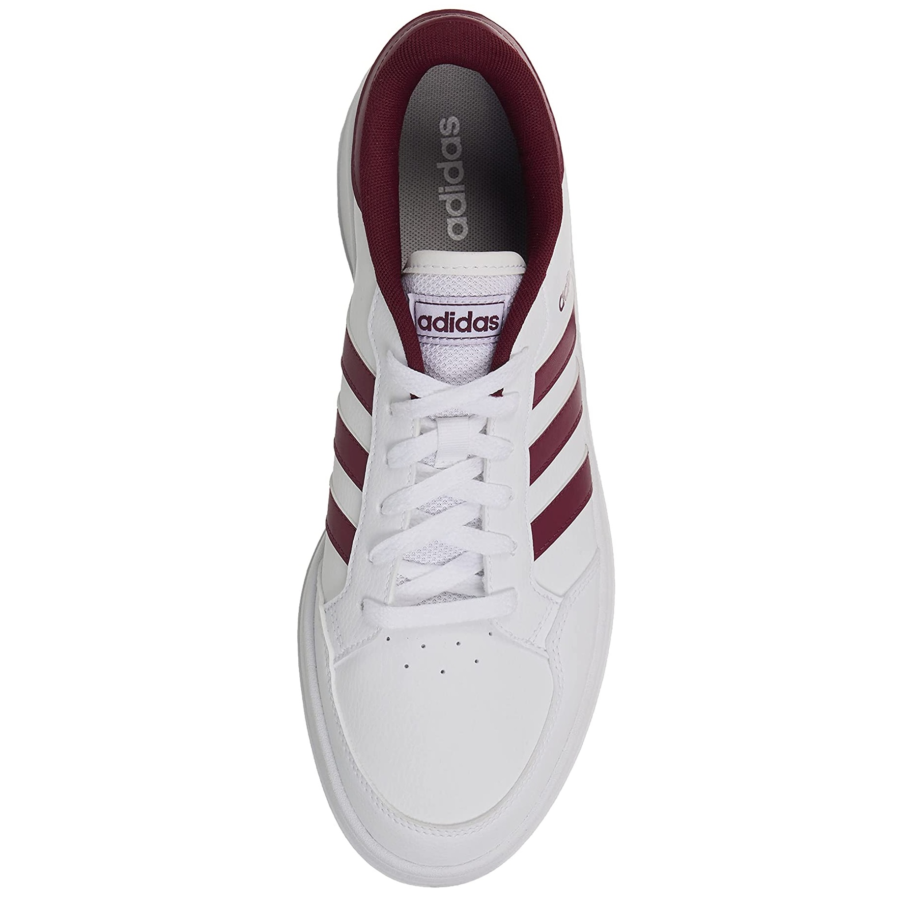 Tenis Adidas Breaknet H01960 Casual Blanco Franjas Vino Para Hombre