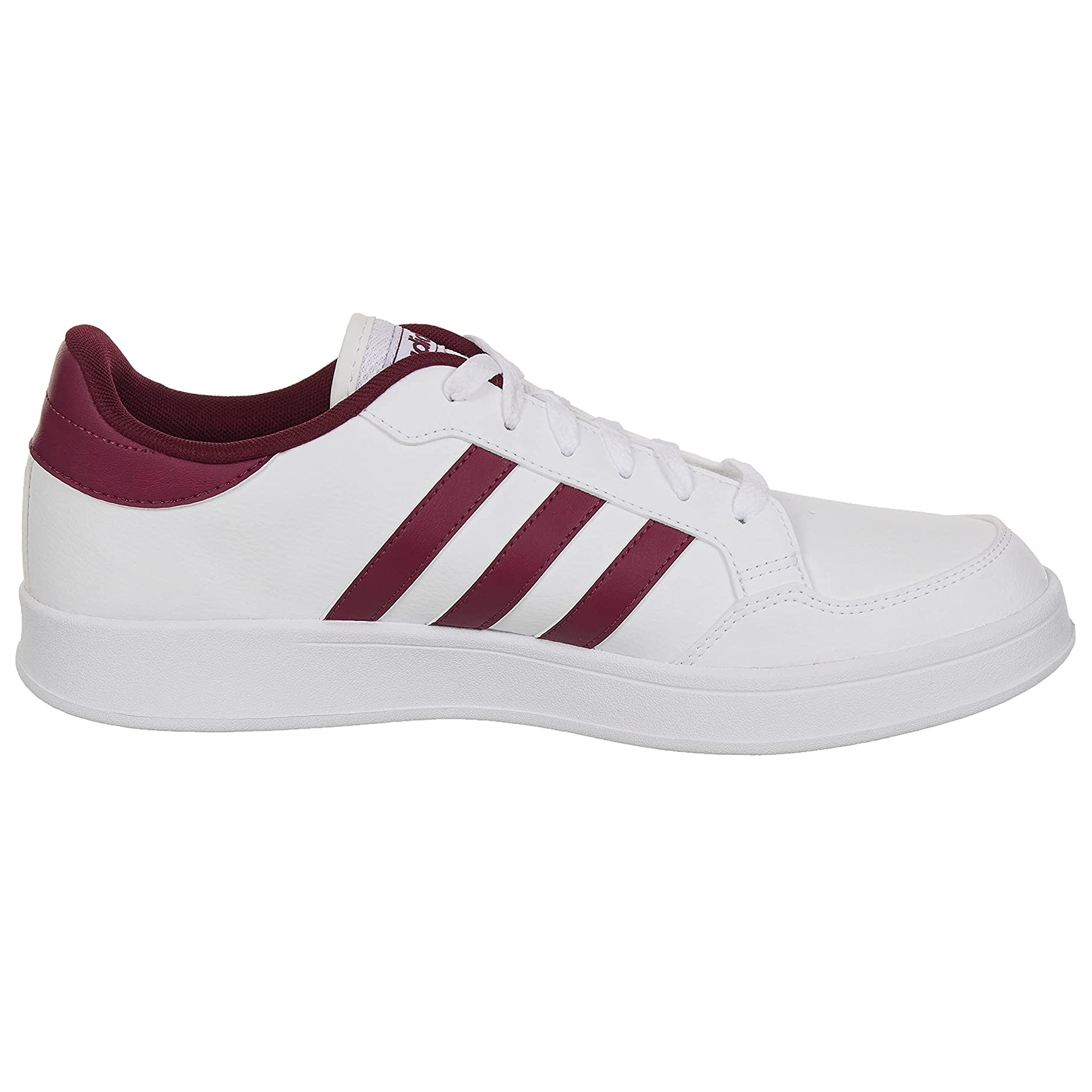 Tenis Adidas Breaknet H01960 Casual Blanco Franjas Vino Para Hombre