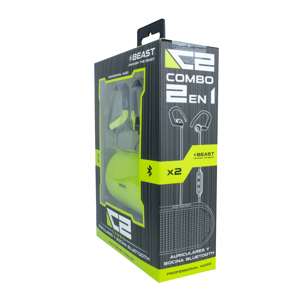 Bocina Y Audífonos Inalámbricos Beast C2 Bluetooth Verde