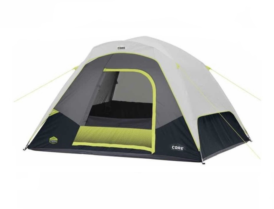 CASA DE CAMPAÑA CORE PARA 6 PERSONAS CON LAMPARA, RESISTENTE AL AGUA