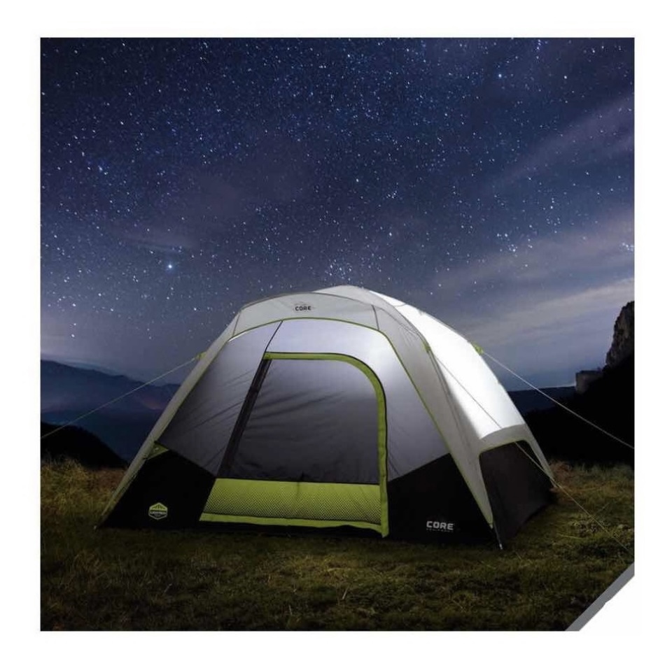 CASA DE CAMPAÑA CORE PARA 6 PERSONAS CON LAMPARA, RESISTENTE AL AGUA