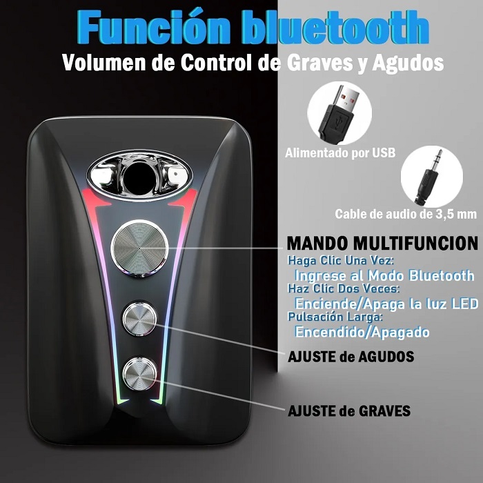 Bocinas Para Pc 2.1 Subwoofer Bluetooth 5.0 Altavoces