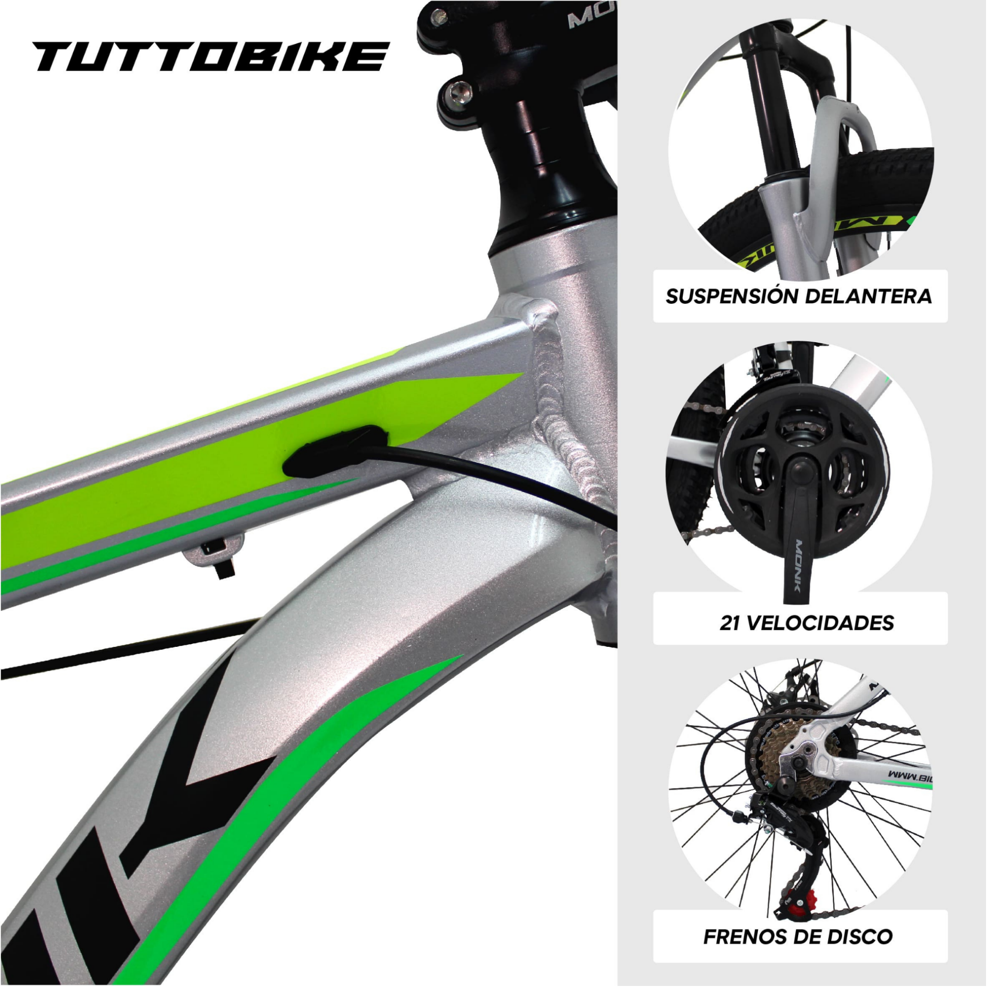 Bicicleta Montaña Rodada 29 21 Velocidades Shimano Dazz Gris