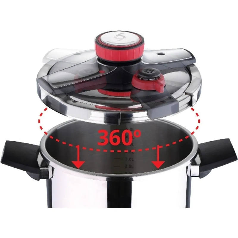 Olla De Presión De Acero Inox Mas Tapa De Vidrio Bogner